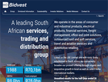 Tablet Screenshot of bidvest.com
